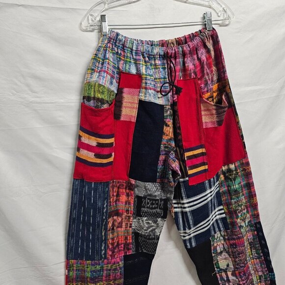 Guatemalan Boho Uniq Multicolor Multipattern Unisex Pants Woven Artsy Embroidery - Picture 2 of 15